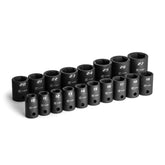 Capri Tools 1/2 in drive shallow metric sockets 10–27 mm for high-torque work