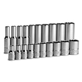 Capri Tools 1/4 in drive deep socket 3/16 to 9/16 inch for precise torque on SAE fasteners.
