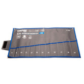 Capri Tools wrench roll with 12 pockets keeps metric wrenches organized for quick access