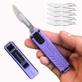Caressolove automatic knife with retractable blade for safe everyday cutting.