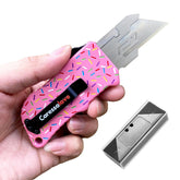 Caressolove pink automatic knife with ergonomic pink handle for precise, comfortable cutting.
