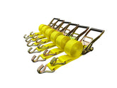 Cargo Control ratchet tie down strap close-up showing rugged hardware for reliable securing.