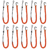 Carivia retractable tool lanyard extended length in use for safer tool reach.