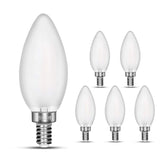 CarryBC dimmable LED candelabra bulb with warm 2700K glow for ambiance