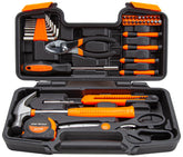Cartman 39-piece tool set with orange case, ideal for home upgrades and quick fixes.
