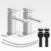 Casavilla two-set chrome bathroom faucet for a cohesive sink look.