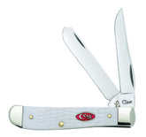 Case Sparxx white jigged mini trapper with clip blade for fine detail work