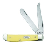 Case XX WR Mini Trapper with yellow synthetic handle for easy outdoor spotting.
