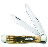 Case XX WR Trapper with amber bone handle, ideal for everyday carry and reliable cutting