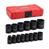 Casoman 14-piece shallow impact sockets for a wide range of SAE fasteners.