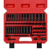 CASOMAN 55PCS 1/4-drive socket set top view, organized for quick access