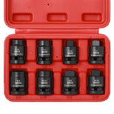 Casoman 8-piece 1/2-inch drive pipe plug set overview with durable Cr-Mo steel finish