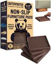 CasterMaster brown square rubber pad top view for stable placement on hardwood floors