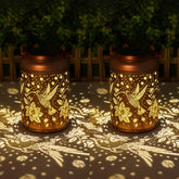 Cawalap hummingbird solar lantern outdoor garden creates warm ambience.