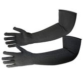 CAWANFLY kevlar gloves with arm sleeves protect hands and forearms during welding tasks.