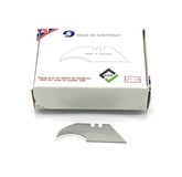 CCA concave trimming knife blades 100-pack for precise flooring cuts.