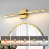 CCYCOL gold vanity light mounted over mirror with rotatable head for flexible illumination