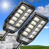 CEDIO 6500W solar light outdoor, front view, wide 240-degree beam for large-area lighting.