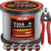 CELYND stainless steel cable with 1/8in diameter for durable railing projects.