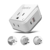 Ceptics compact travel adapter set for China and Malaysia, ideal for quick packing.