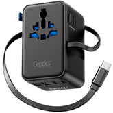 Ceptics GAN 100W travel adapter shown in compact form for global charging