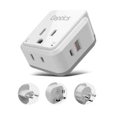 Ceptics Israel-Jordan adapter with SWAdapt technology for reliable Middle East plug compatibility.