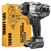 Cerycose cordless impact wrench with half-inch drive for quick fastener work.
