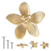 CEYMIO brushed-gold flower knob on a dresser with vintage charm