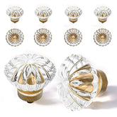 CEYMIO crystal flower knob in antique brass adds a refined vintage touch to furniture.