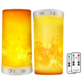 CFGROW LED flame fireplace light remote control creating warm ambience.