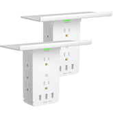 CFMASTER surge protector wall outlet with shelf mounted for organized devices