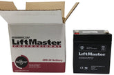 CHAMBERLAIN 485LM battery backup cover close-up for outage-ready garage access.