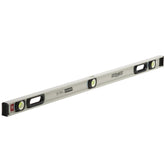Channellock 48-inch level front view; precision for long measurements on metal surfaces