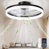 CHAREADA ceiling fan with light mounted on ceiling for quiet, adjustable airflow.
