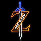 Cheffort Sword neon sign master sword blue-orange glow for gaming ambiance