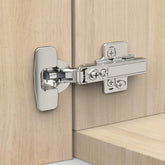 Chibery frameless hinge with soft-close damper for quiet cabinet closure.