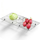 Chilinii sink protector 30x16 grid bottom view with rust-resistant steel and full coverage.