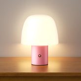 CHLORANTHUS pink portable LED table lamp front view for desk use and cozy lighting