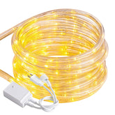 CHORLED rope lights outdoors showing seamless 150ft linkable length for pool and fence illumination