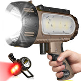 CHRMJERN 100000-lumen spotlight front view for long-range night clarity.