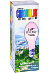 Chromalux Lumiram full-spectrum 3-way 50W frosted bulb for balanced indoor lighting