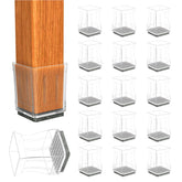 CHWM square chair leg protector close-up on wood floor showing protective felt pad