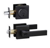 Cielsa Dawn front door lock set in matte black for secure, keyed-alike entry