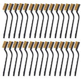 CILEONBE mini brass wire brush with curved handle for welding slag removal in tight spaces