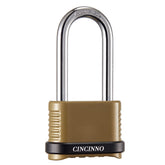 CINCINNO heavy-duty lock with long shackle for outdoor security.