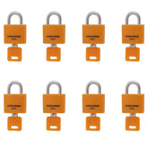 CINCINNO eight-pack locks with durable vinyl-covered 30mm lock body for outdoor use