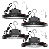 CINOTON 160W UFO high bay light front view showing bright warehouse lighting advantages