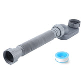 Cinsda low-profile P-trap in compact installation for tight freestanding tub spaces