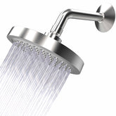 CircleSplash classic chrome face plate delivers wide coverage for a spa-like shower.