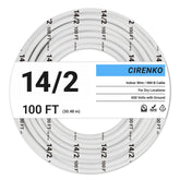 CIRENKO 14/2 NM-B cable 100ft with insulated conductors for indoor wiring